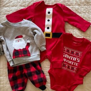Carter's Red and Gray Holiday Matching Set